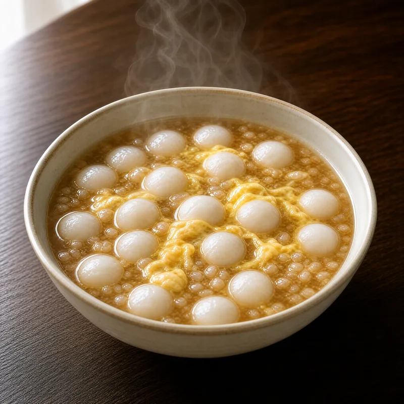 酒酿小圆子蛋花羹