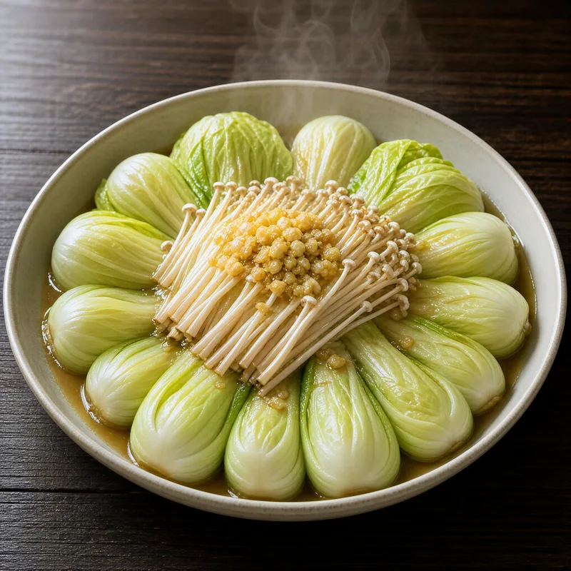 清蒸金针菇娃娃菜